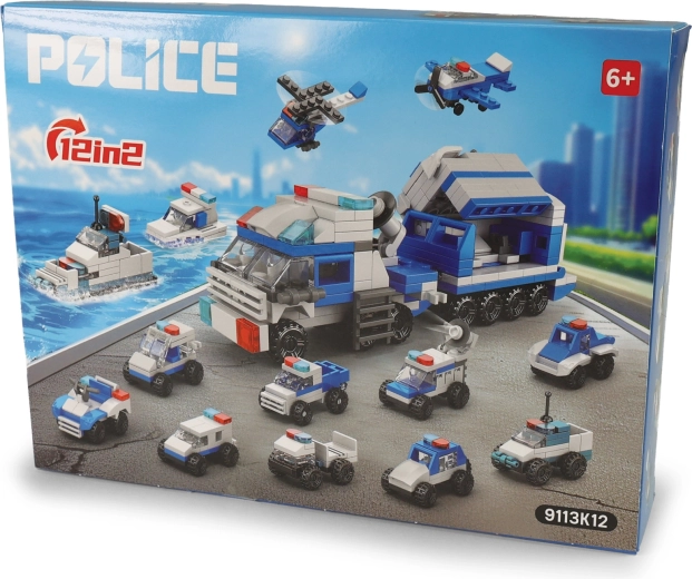 Police Building Set – 12 Vehicles for Kids