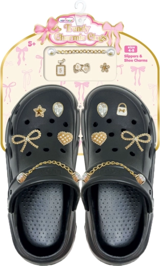 Children’s Delux sandals, black with decorative accessories, size 37–38