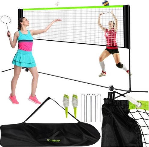 Prenosna športna mreža 3v1 za odbojko, badminton in tenis TRIZAND