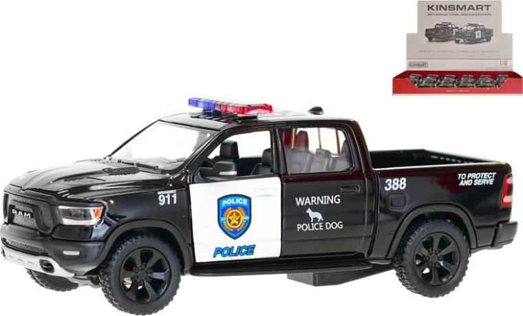 Kinsmart metal model of Dodge RAM 1500 police car with pull-back action 1:46, 13 cm