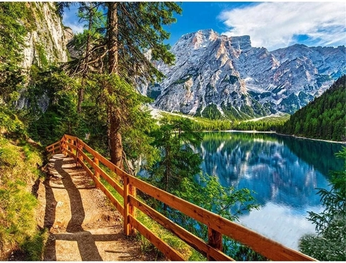 Norimpex slikanje po številkah steza ob gorskem jezeru 40 × 50 cm