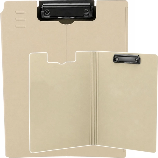 Plastic closing clipboard with metal clip A4 beige - 1 piece