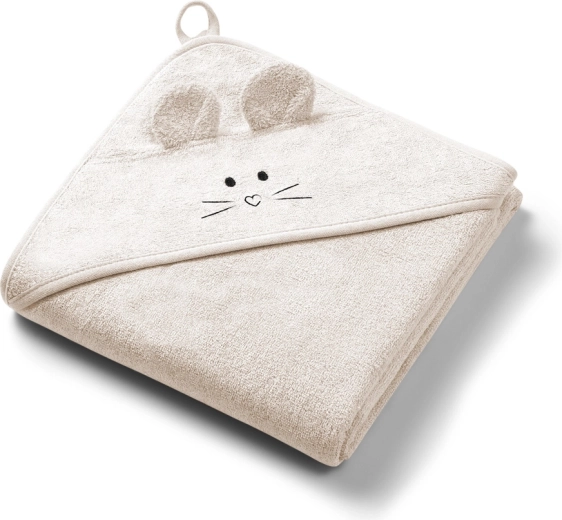 Babyono bambusova brisača s kapuco super soft light beige 100 x 100 cm