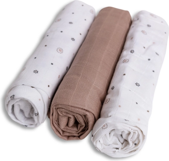 BabyMatex bamboo muslin cloths 70 × 70 cm stars (3 pcs)