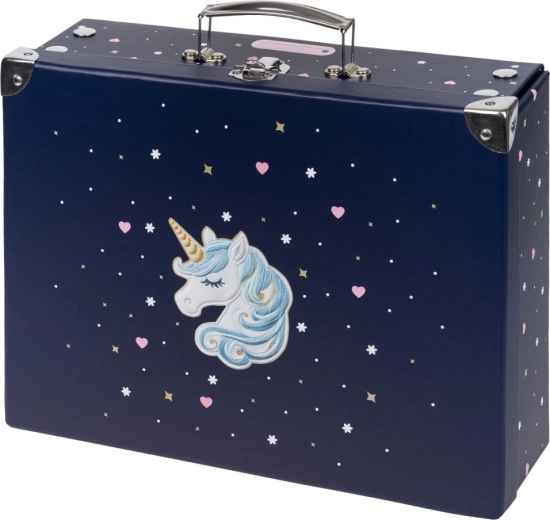 Baagl zložljiv šolski kovček Unicorn Gold z okovjem