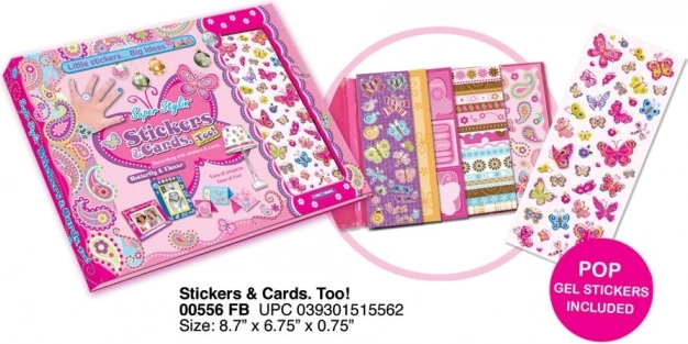 Komplet nalepk in kart Metulji