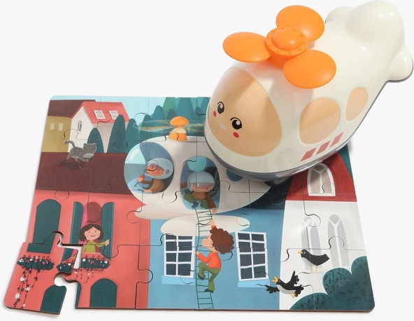 Lesene sestavljanke s helikoptersko igračo, 24 kosov TOP BRIGHT