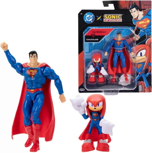 Jakks Pacific komplet figuric Knuckles kot Superman in Superman (Sonic the Hedgehog x DC Comics)