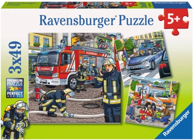 Ravensburger puzzle Reševalci 3×49 kosov