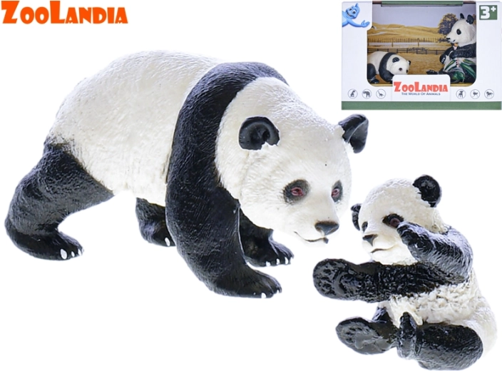 Zoolandia panda z mladičem – realistična plastična figurica