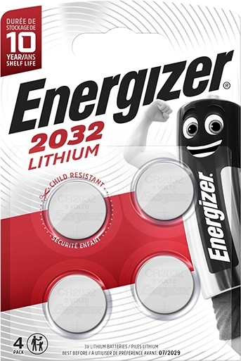 Energizer litijeva gumbna baterija CR2032, 4 kosi