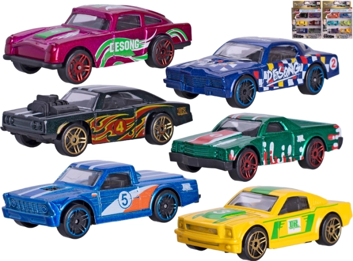 Kovinski avtomobilčki 7 cm z prostim tekom – set 6 kosov