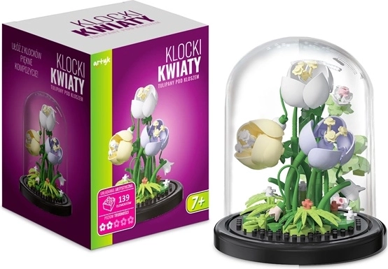 Konstrukcijski komplet tulipani v dekorativnem klobuku (139 delov)