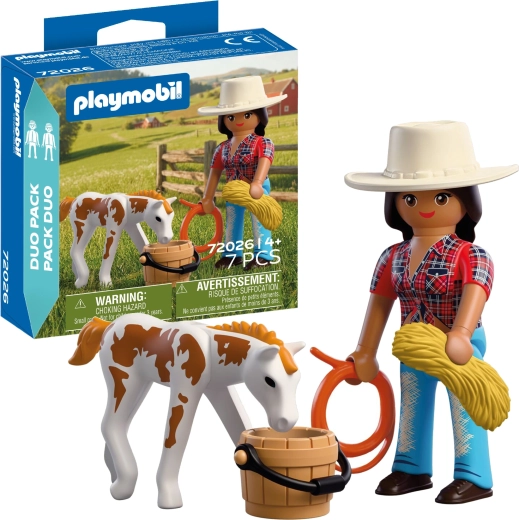 Playmobil Duo Pack kavbojka z žrebetom in dodatki