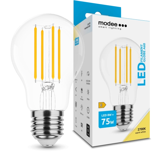Modee Smart Lighting LED filamentna žarnica Globe E27 8 W toplo bela