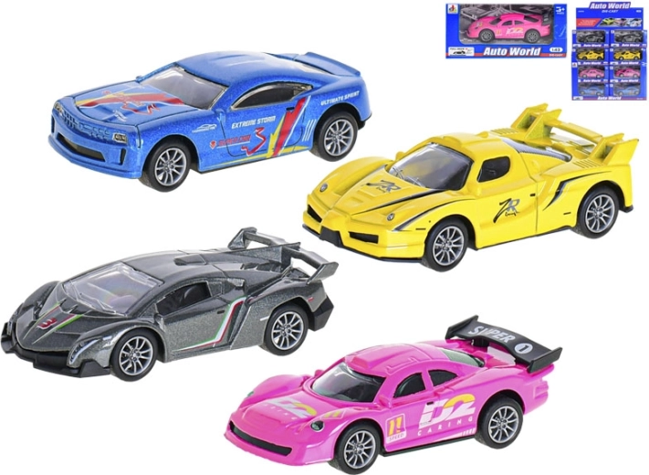 Kovinski športni avtomobilček 1:43 z vzvratnim pogonom, 10 cm