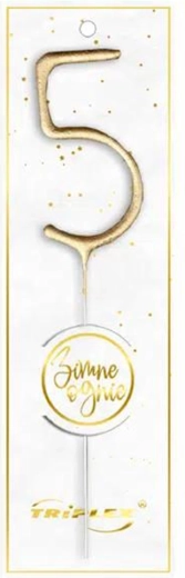 Prskavka številka 5 zlata 16,5 cm