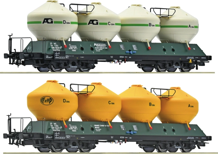 Roco komplet 2 silos vagonov Uacs 451.1 ČSD (H0)