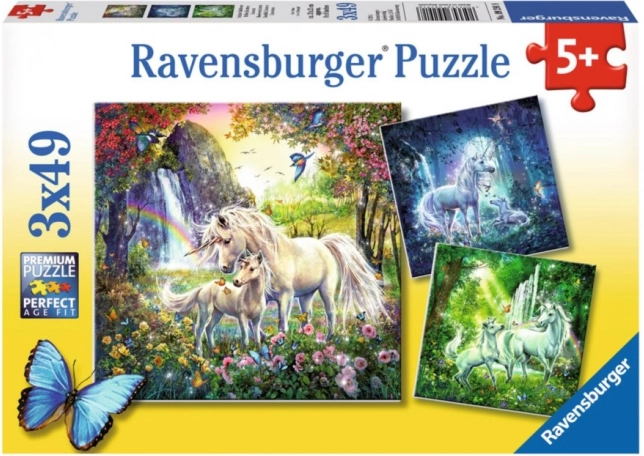 RAVENSBURGER Sestavljanka Čudoviti samorogi 3x49 kosov