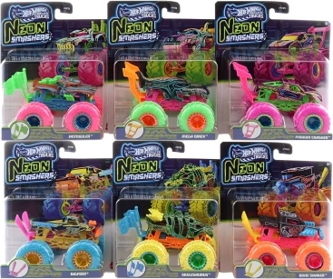 Hot Wheels Monster Trucks neon smashers - 1 kos