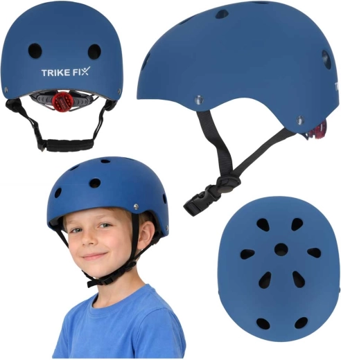 Otroška kolesarska čelada Trike Fix z LED-lučko M 55–58 cm – Temno modra