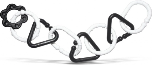 črno-bel plastičen verižni komplet za dojenčke – 8 oblik