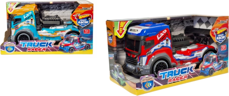 Športni dirkalni tovornjak Truck Racer s frikcijskim pogonom, svetlobo in zvokom