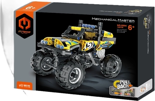 IM.Master off-road pull-back car, yellow (199 pieces)