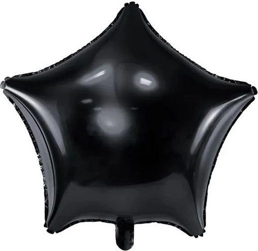 Folijski balon v obliki zvezde, črn, 48 cm