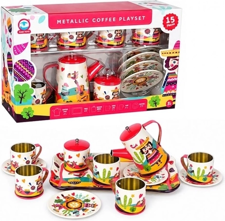 Metal Tea Set for Children, 14 Pieces