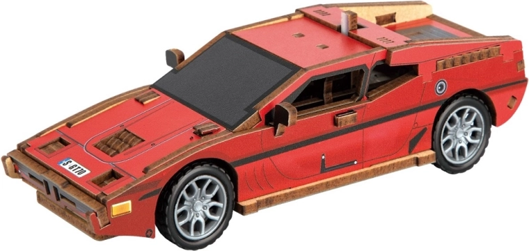 2Kids Toys 3D lesena sestavljanka športni avto rdeč