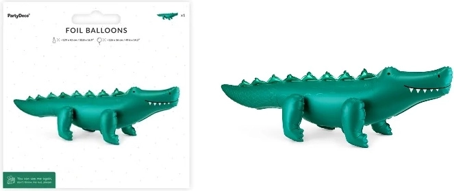 Stoječ folijski balon krokodil 126 × 36 cm