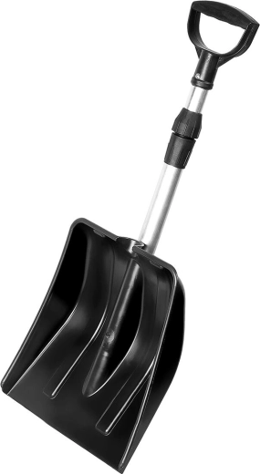 Lopata za sneg YETI z ergonomsko ročajem in teleskopsko aluminijasto držalno palico 31 × 34,5 cm