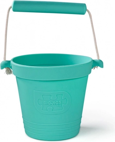 Silikonsko plažno vedro BIGJIGS TOYS – turkizno