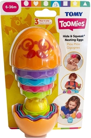 TOMY Toomies skrivalna in piskajoča zlagalna jajčka
