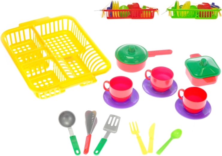 Otroški komplet posode z odcejalnikom – 3 barve