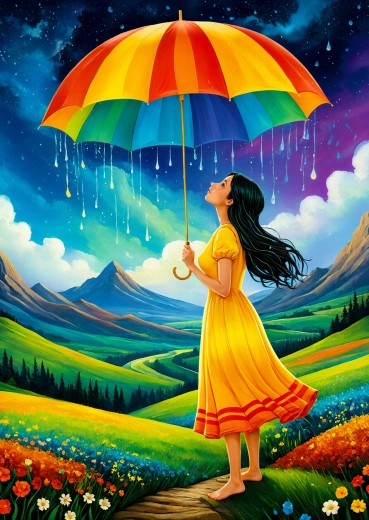 Enjoy puzzle Mavrični dežnik 1000 delcev