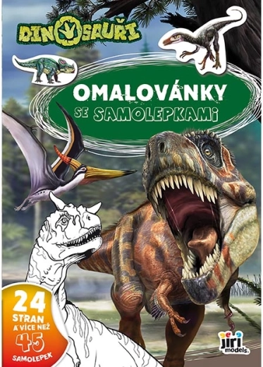 Pobarvanke A4 z nalepkami Dinozavri
