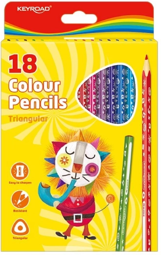 Trikotni barvice KEYROAD, 18 barv