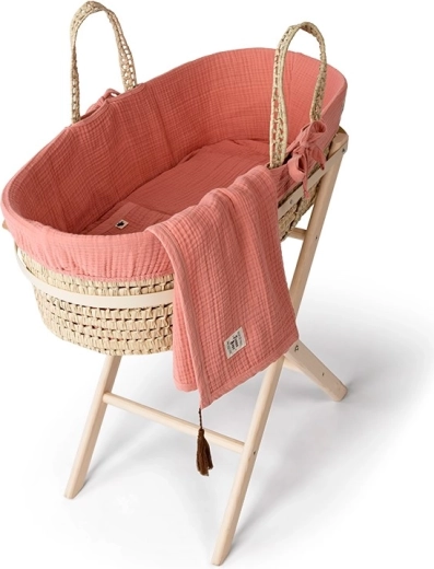 Funnababy kompletna Mojzesova košara z opremo coral pink
