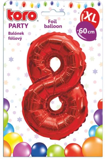 Foliasti balon številka 8, 60 cm, rdeč