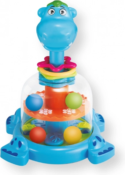 Dinozaver s kroglicami – pisan mehanski vrtiljak za otroke