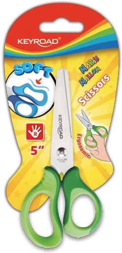 Otroške škarje Keyroad Soft 12,5 cm zelene