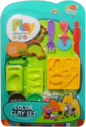 Modeling clay – set for making breakfast and figurines