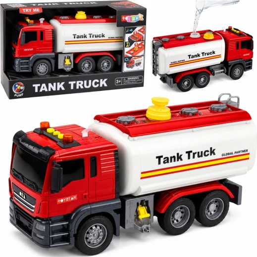 Igrača cisterna Tank Truck z vodnim sistemom, lučmi in zvoki rdeča
