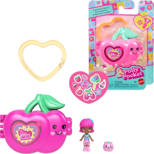 Polly Pocket sadni kompakt v obliki češnje s figuricami in dodatki