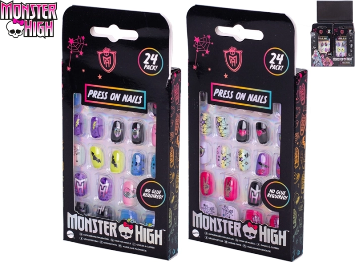 Nalepni otroški nohti MONSTER HIGH – 24 kos brez lepila