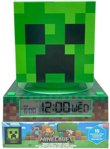 3D LED svetilka z budilko Minecraft Creeper