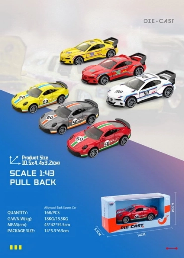 Kovinski dirkalni avtomobilček 10,5 cm na vzvratni navoj