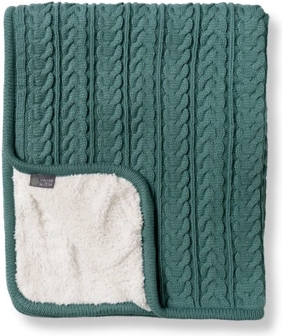 VINTER & BLOOM dvostranska odeja Cuddly misty green